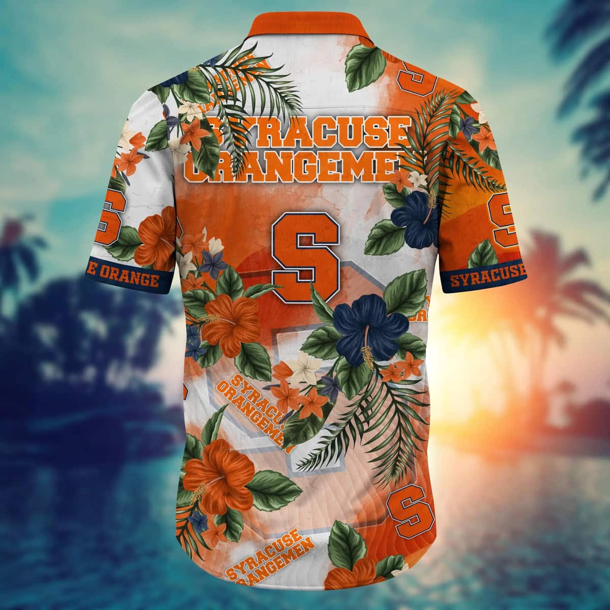 NCAA Syracuse Orange Hawaiian Shirt Hibiscus Flowers Gift For Best Friend NCAA Syracuse Orange Hawaiian Shirt Hibiscus Flowers Gift For Best Friend