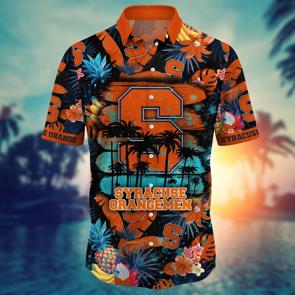 Colorful Aloha NCAA Syracuse Orange Hawaiian Shirt Beach Gift For Family Colorful Aloha NCAA Syracuse Orange Hawaiian Shirt Beach Gift For Family