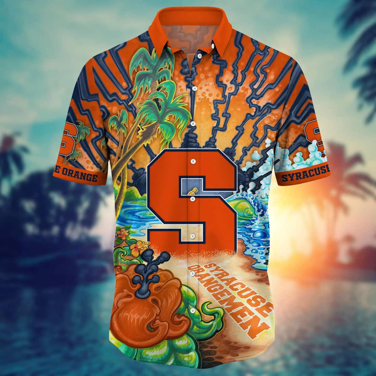 Colorful NCAA Syracuse Orange Hawaiian Shirt Birthday Gift For Beach Lovers Colorful NCAA Syracuse Orange Hawaiian Shirt Birthday Gift For Beach Lovers