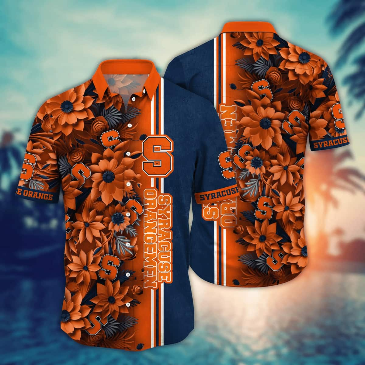 Stylish Aloha NCAA Syracuse Orange Hawaiian Shirt Gift For Beach Vacation