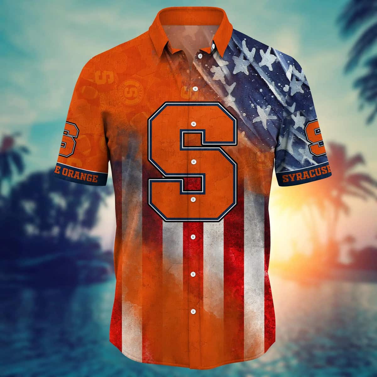 NCAA Syracuse Orange Hawaiian Shirt Happy 4th Of July Independence Day Gift For Dad NCAA Syracuse Orange Hawaiian Shirt Happy 4th Of July Independence Day Gift For Dad