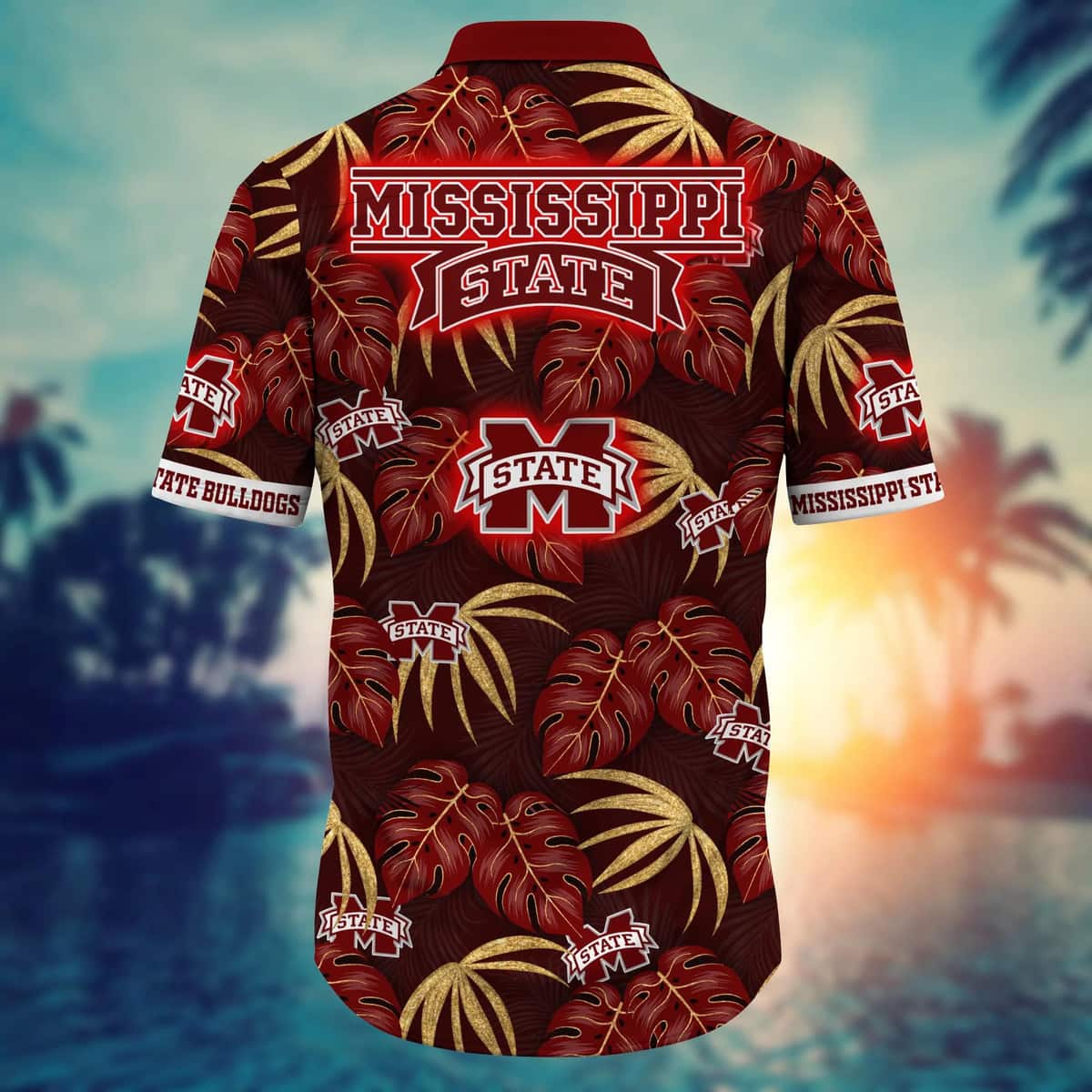 NCAA Mississippi State Bulldogs Hawaiian Shirt Tropical Forest Gift For Summer Holiday NCAA Mississippi State Bulldogs Hawaiian Shirt Tropical Forest Gift For Summer Holiday