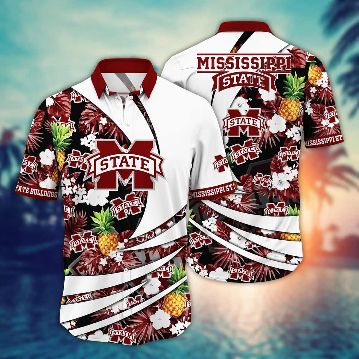 NCAA Mississippi State Bulldogs Hawaiian Shirt Pineapple Gift For Summer Holiday NCAA Mississippi State Bulldogs Hawaiian Shirt Pineapple Gift For Summer Holiday