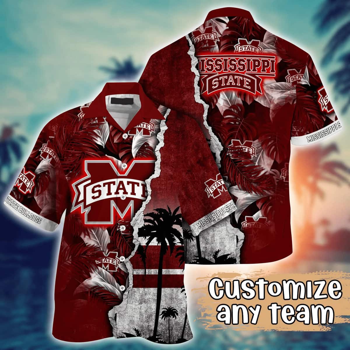 Vintage Aloha NCAA Mississippi State Bulldogs Hawaiian Shirt Custom Name Gift For Dad Vintage Aloha NCAA Mississippi State Bulldogs Hawaiian Shirt Custom Name Gift For Dad