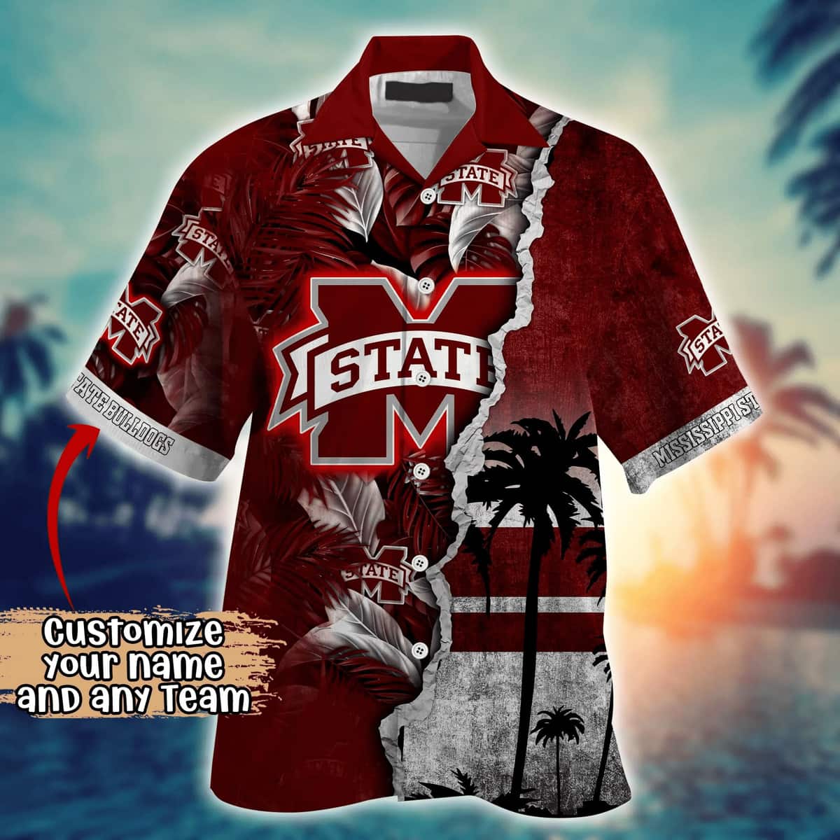 Vintage Aloha NCAA Mississippi State Bulldogs Hawaiian Shirt Custom Name Gift For Dad Vintage Aloha NCAA Mississippi State Bulldogs Hawaiian Shirt Custom Name Gift For Dad