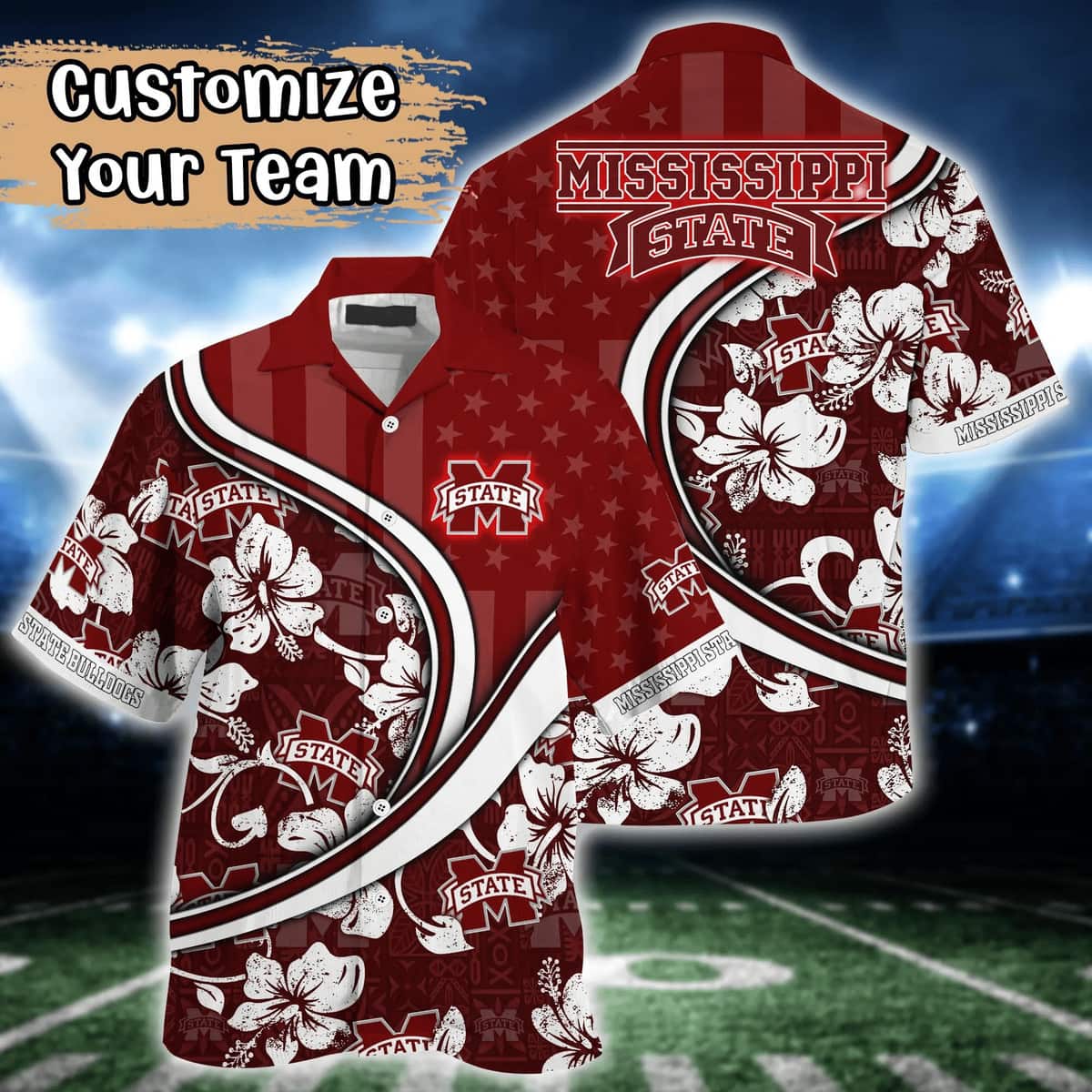 NCAA Mississippi State Bulldogs Hawaiian Shirt Custom Name Cool Gift For Friend NCAA Mississippi State Bulldogs Hawaiian Shirt Custom Name Cool Gift For Friend