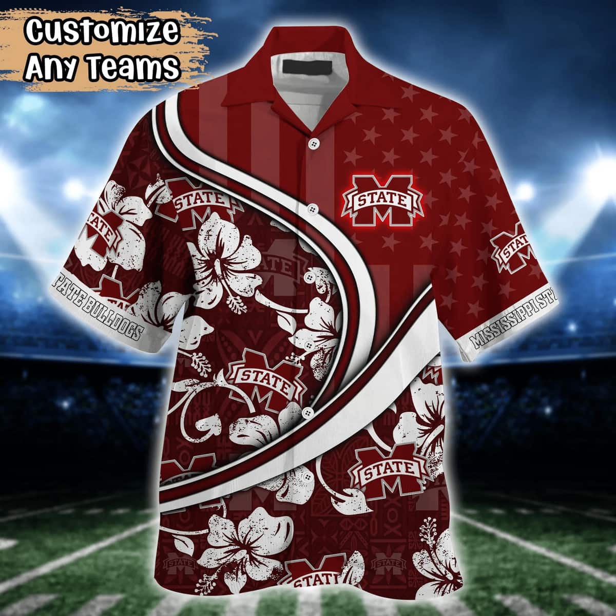 NCAA Mississippi State Bulldogs Hawaiian Shirt Custom Name Cool Gift For Friend NCAA Mississippi State Bulldogs Hawaiian Shirt Custom Name Cool Gift For Friend