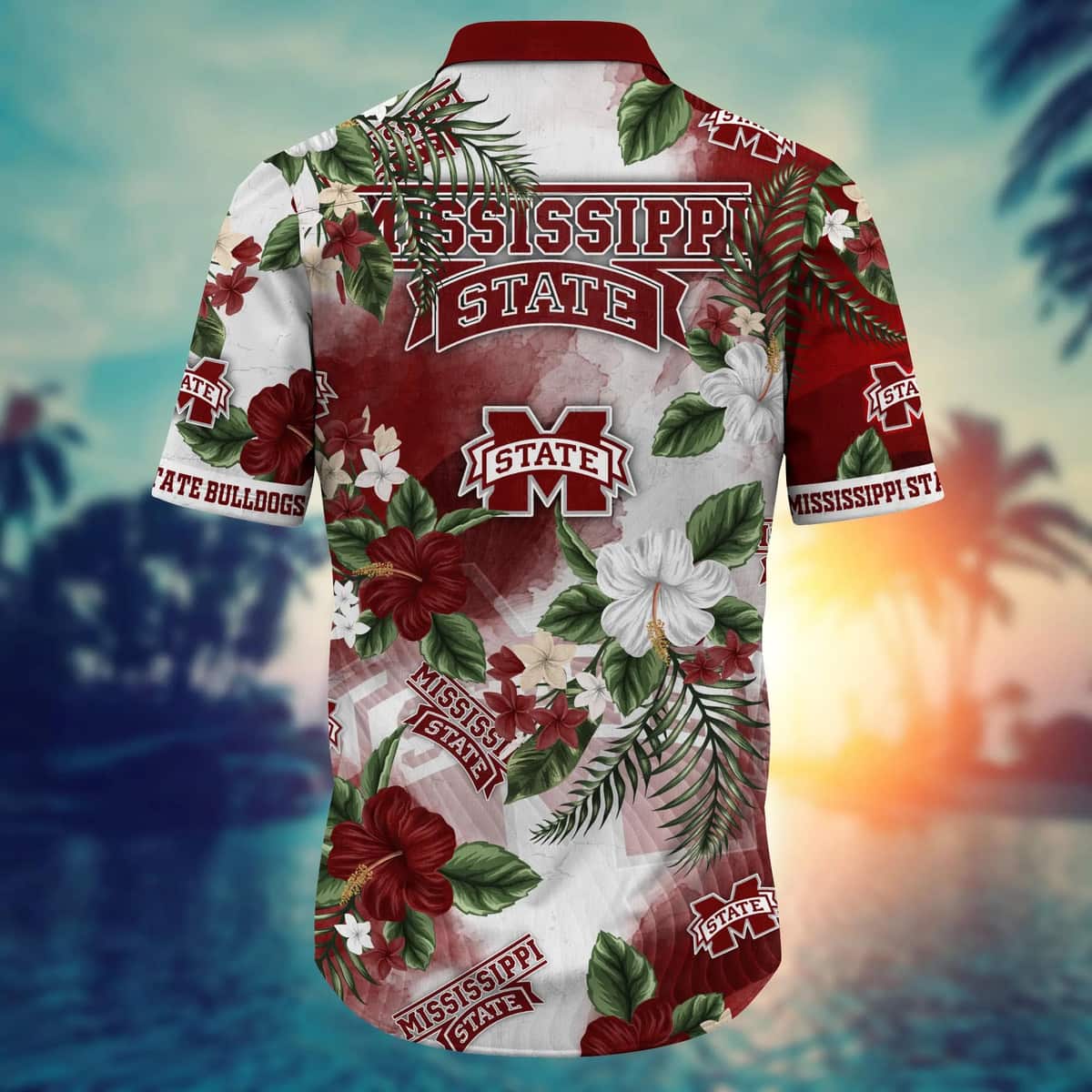 NCAA Mississippi State Bulldogs Hawaiian Shirt Hibiscus Flowers Gift For Dad NCAA Mississippi State Bulldogs Hawaiian Shirt Hibiscus Flowers Gift For Dad