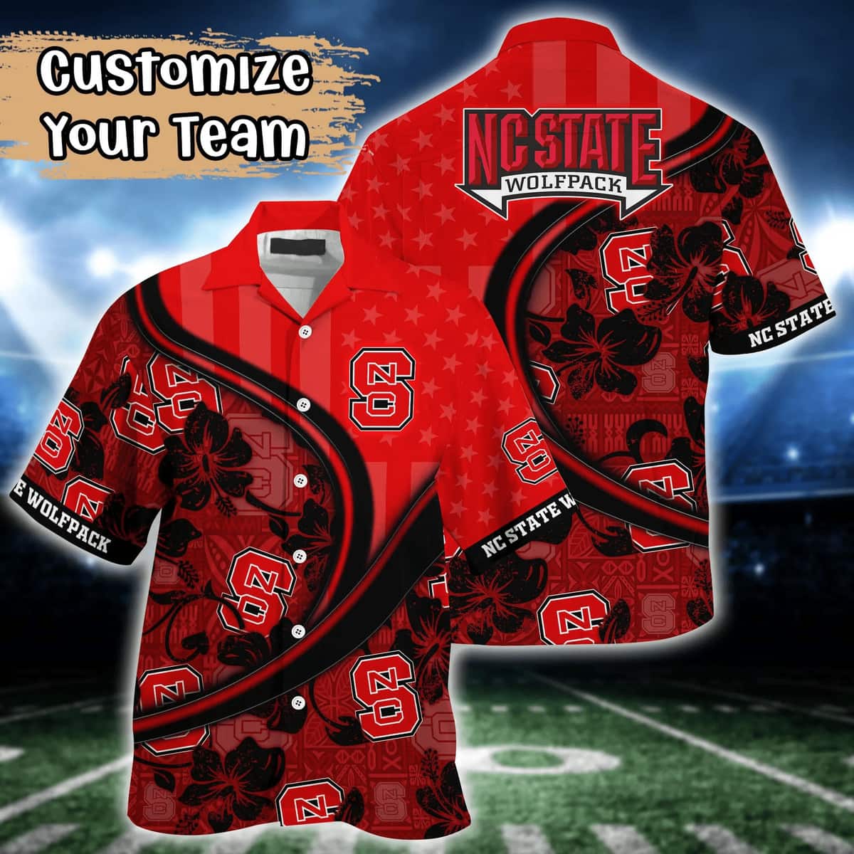 Stylish NCAA NC State Wolfpack Hawaiian Shirt Custom Name Summer Beach Gift Stylish NCAA NC State Wolfpack Hawaiian Shirt Custom Name Summer Beach Gift
