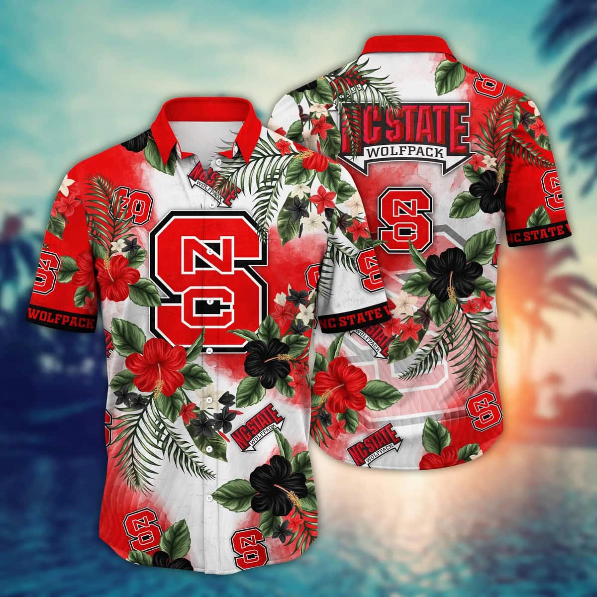 NCAA NC State Wolfpack Hawaiian Shirt Hibiscus Flowers Gift For Friends NCAA NC State Wolfpack Hawaiian Shirt Hibiscus Flowers Gift For Friends