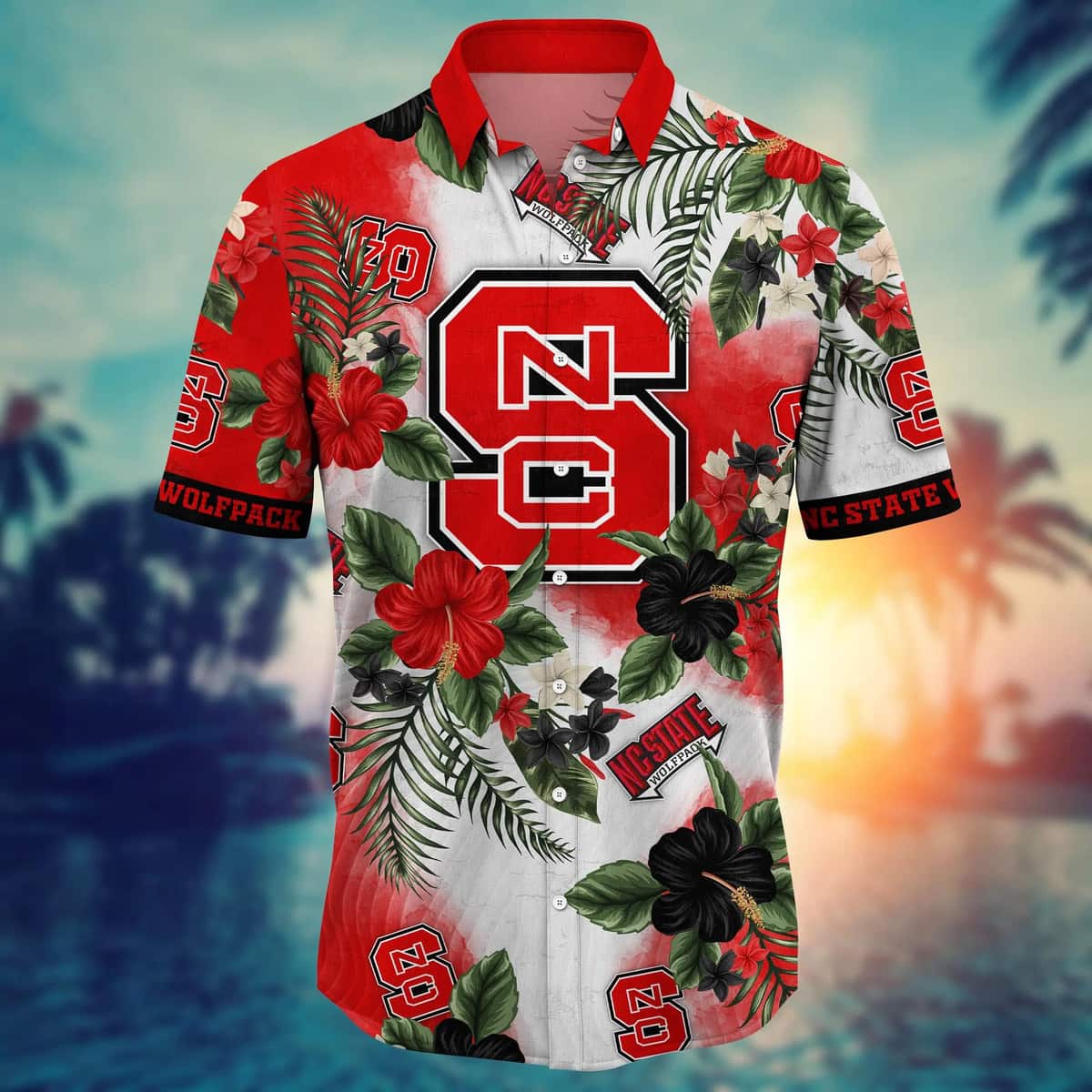 NCAA NC State Wolfpack Hawaiian Shirt Hibiscus Flowers Gift For Friends NCAA NC State Wolfpack Hawaiian Shirt Hibiscus Flowers Gift For Friends