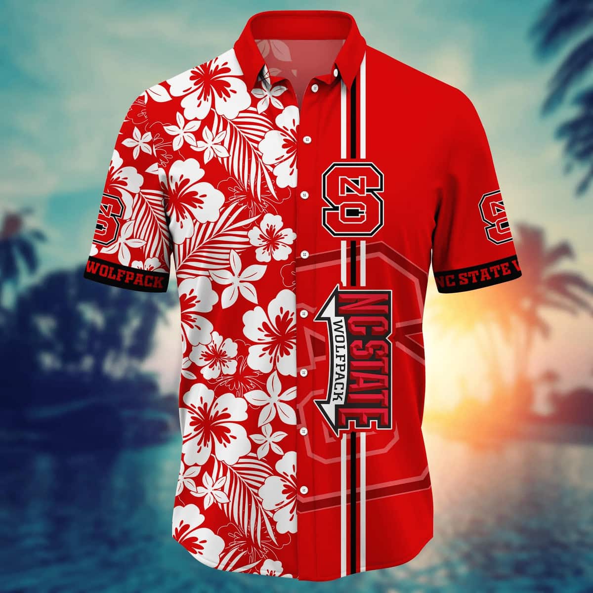 NCAA NC State Wolfpack Hawaiian Shirt Tropical Nature Gift For Beach Lovers NCAA NC State Wolfpack Hawaiian Shirt Tropical Nature Gift For Beach Lovers