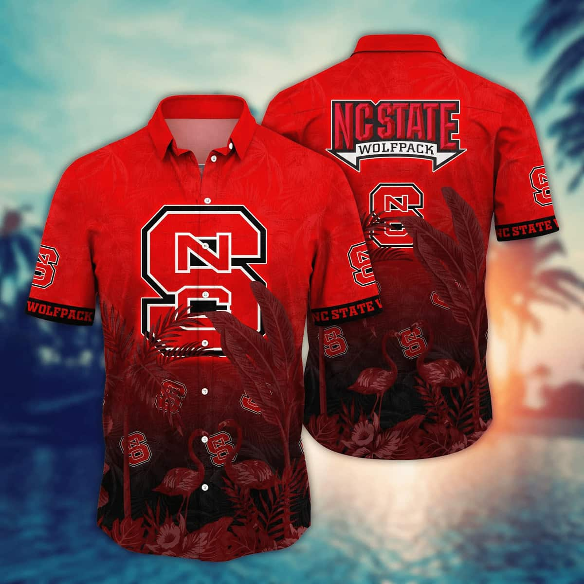 NCAA NC State Wolfpack Hawaiian Shirt Tropical Flora And Fauna Gift For Dad