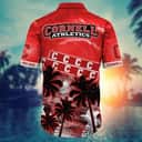 Vintage Aloha NCAA Cornell Big Red Hawaiian Shirt Palm Trees Gift For Dad
