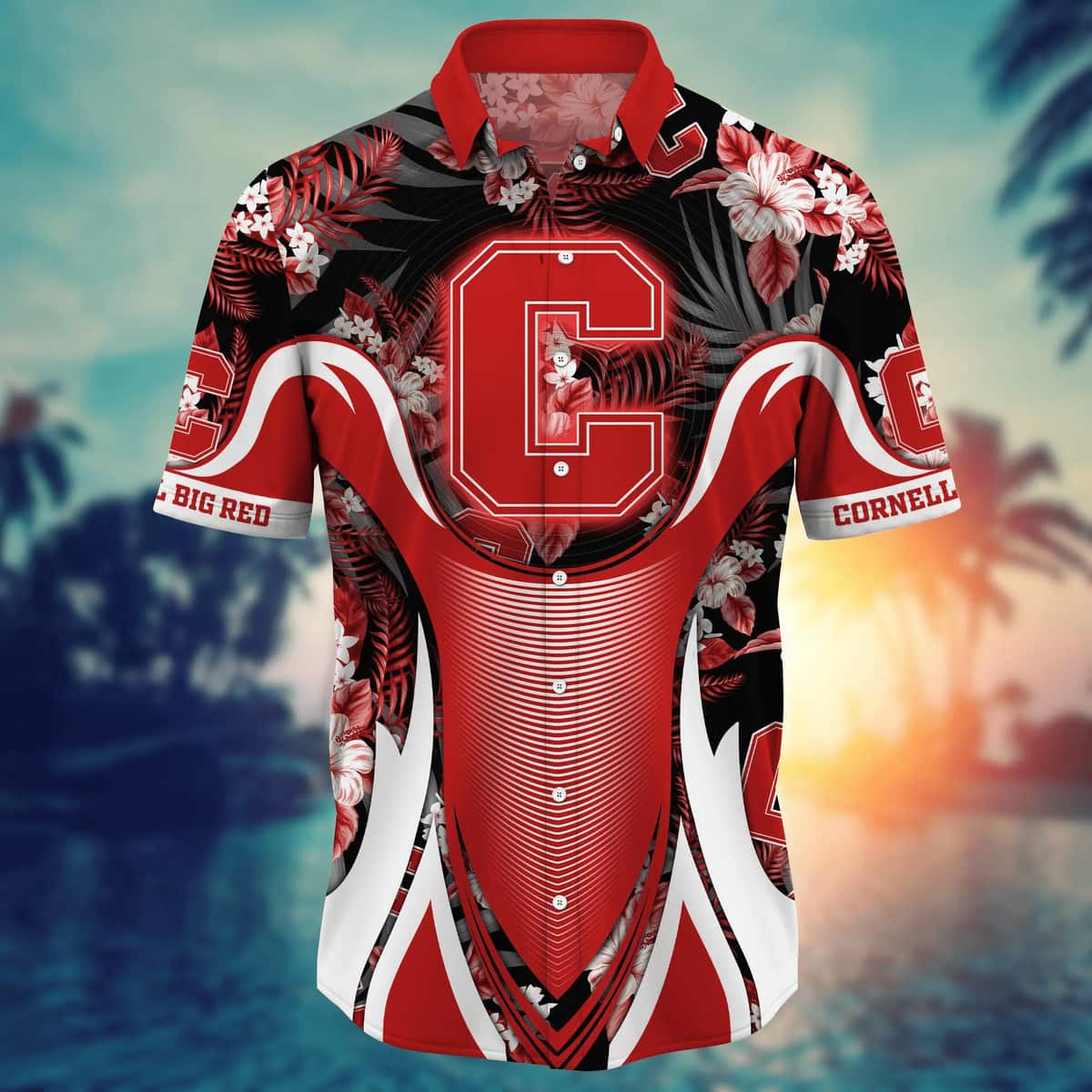 Tropical Aloha NCAA Cornell Big Red Hawaiian Shirt Practical Beach Gift For Grandpa Tropical Aloha NCAA Cornell Big Red Hawaiian Shirt Practical Beach Gift For Grandpa