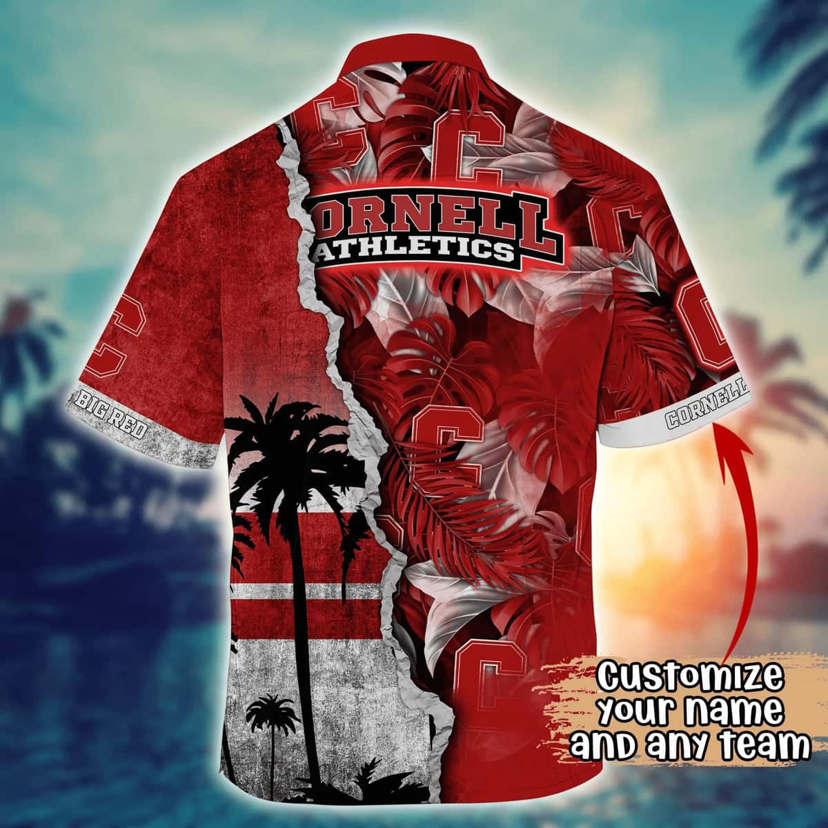 NCAA Cornell Big Red Hawaiian Shirt Custom Name Beach Gift For Best Friend NCAA Cornell Big Red Hawaiian Shirt Custom Name Beach Gift For Best Friend
