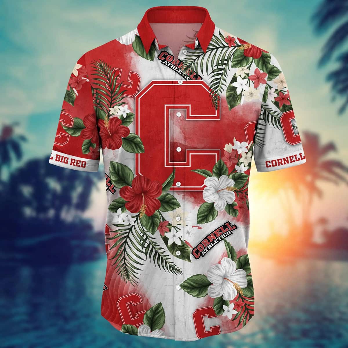 Tropical Aloha NCAA Cornell Big Red Hawaiian Shirt Hibiscus Flowers Gift For Dad Tropical Aloha NCAA Cornell Big Red Hawaiian Shirt Hibiscus Flowers Gift For Dad