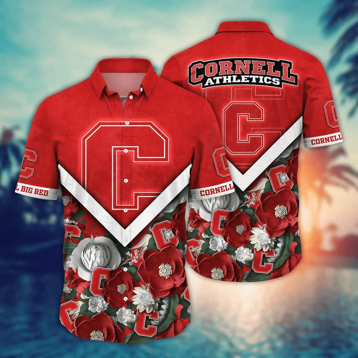 Trending Aloha NCAA Cornell Big Red Hawaiian Shirt Summer Vacation Gift