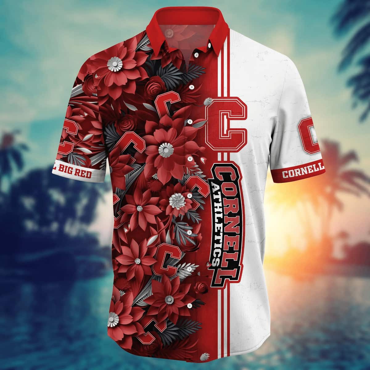 Stylish Aloha NCAA Cornell Big Red Hawaiian Shirt Beach Gift For Friend Stylish Aloha NCAA Cornell Big Red Hawaiian Shirt Beach Gift For Friend