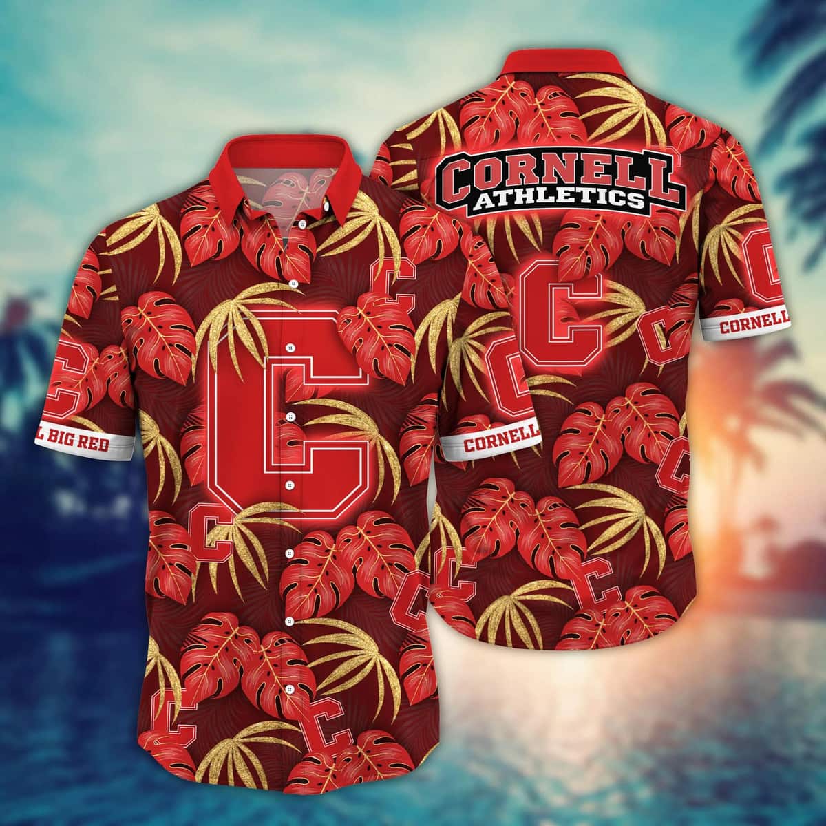 Trending Aloha NCAA Cornell Big Red Hawaiian Shirt Palm Leaves Gift For Dad Trending Aloha NCAA Cornell Big Red Hawaiian Shirt Palm Leaves Gift For Dad
