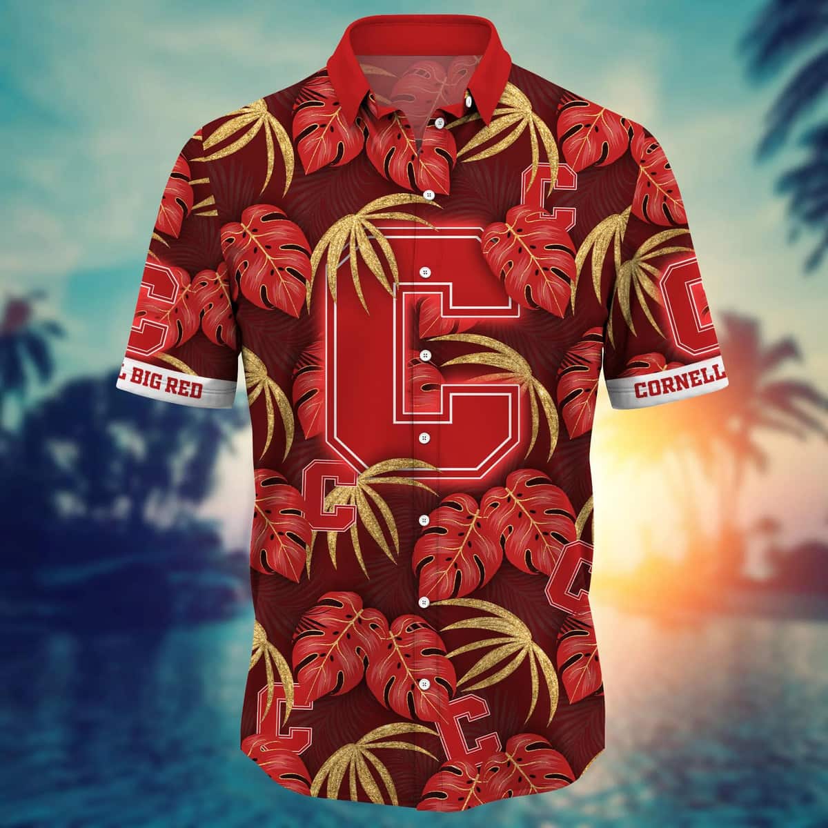Trending Aloha NCAA Cornell Big Red Hawaiian Shirt Palm Leaves Gift For Dad Trending Aloha NCAA Cornell Big Red Hawaiian Shirt Palm Leaves Gift For Dad