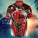 Tropical Aloha NCAA Cornell Big Red Hawaiian Shirt Palm Leaves Gift For Dad