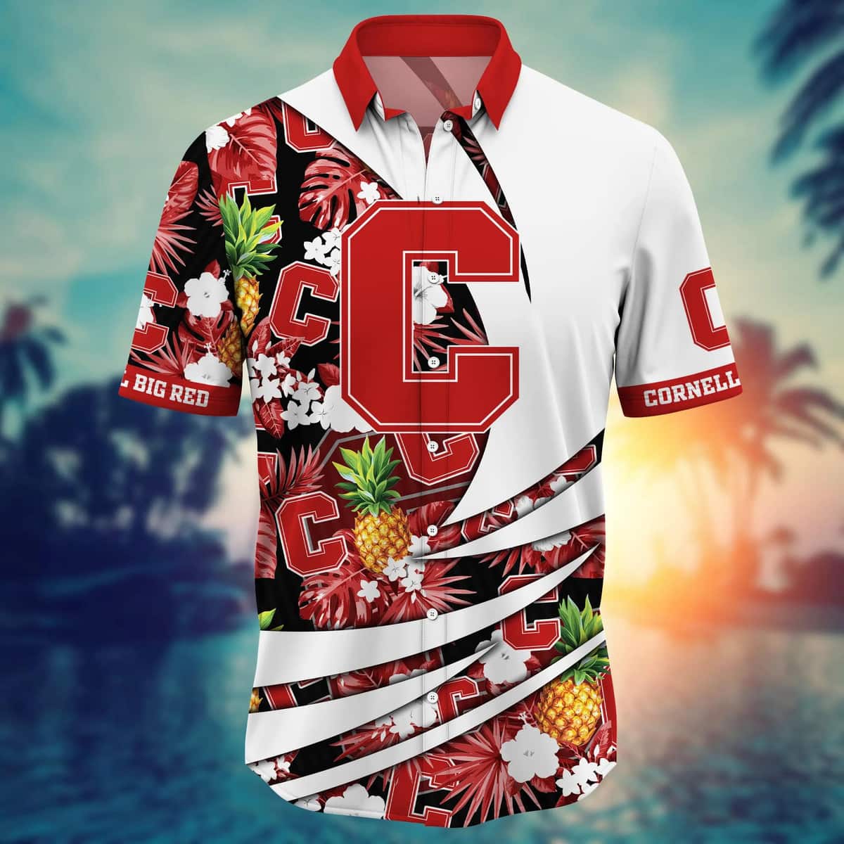NCAA Cornell Big Red Hawaiian Shirt Tropical Fruit Gift For Beach Lovers NCAA Cornell Big Red Hawaiian Shirt Tropical Fruit Gift For Beach Lovers