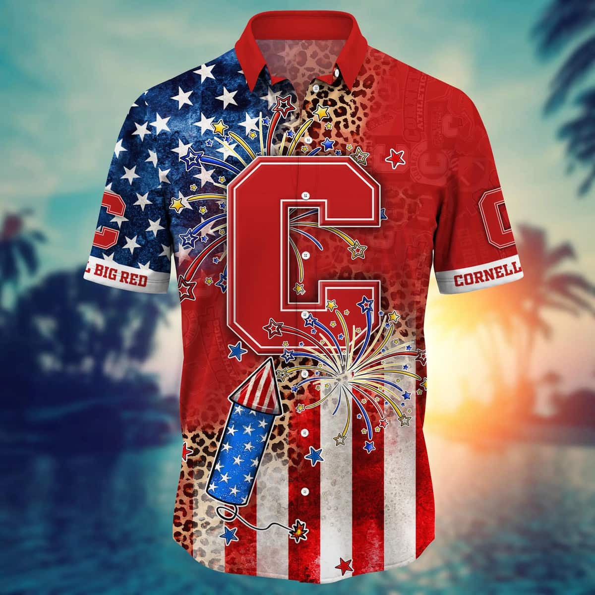 NCAA Cornell Big Red Hawaiian Shirt Fireworks Independence Day Gift For Friends NCAA Cornell Big Red Hawaiian Shirt Fireworks Independence Day Gift For Friends