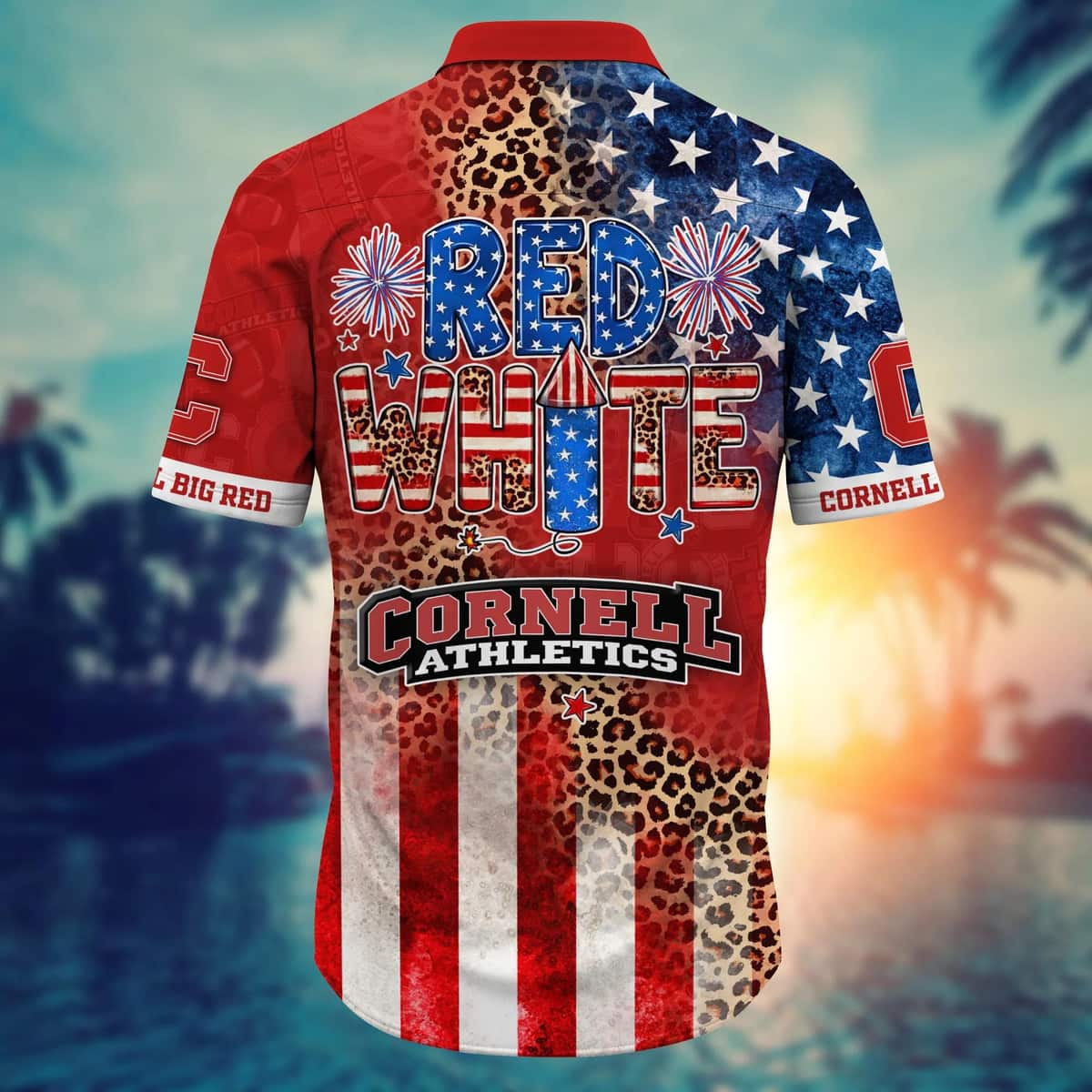 NCAA Cornell Big Red Hawaiian Shirt Fireworks Independence Day Gift For Friends NCAA Cornell Big Red Hawaiian Shirt Fireworks Independence Day Gift For Friends