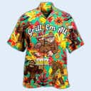 Funny Hawaiian Shirt Food Grill Em All Funny Barbecue Gift For Boyfriend