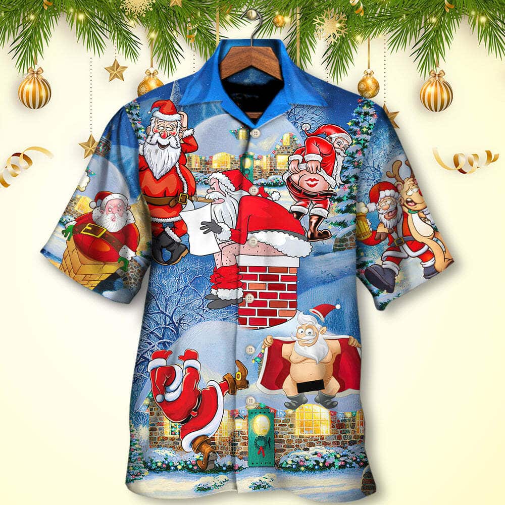 Funny Hawaiian Shirt Christmas Rebellious Santa Claus Drunk Beer Beach Gift Funny Hawaiian Shirt Christmas Rebellious Santa Claus Drunk Beer Beach Gift