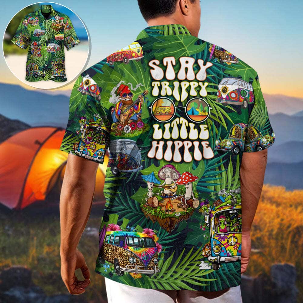 Colorful Funny Hawaiian Shirt Hippie Stay Trippy Little Hippie Gift For Dad Colorful Funny Hawaiian Shirt Hippie Stay Trippy Little Hippie Gift For Dad