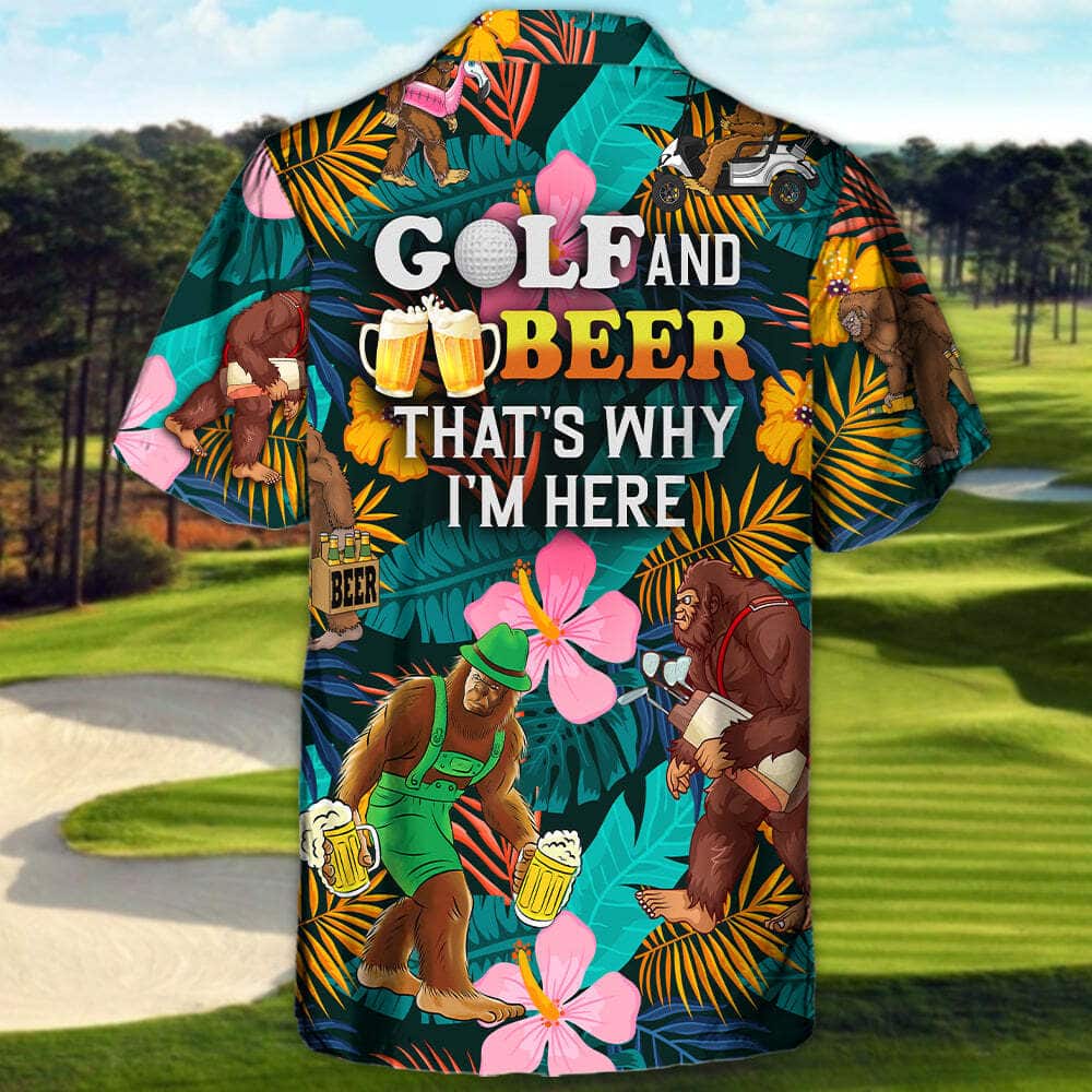 Funny Hawaiian Shirt Bigfoot Playing Golf Gift For Beer Lovers Funny Hawaiian Shirt Bigfoot Playing Golf Gift For Beer Lovers