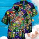 Colorful Funny Hawaiian Shirt Hippie Mushroom Alien Bus Everything Gift For Summer Holiday