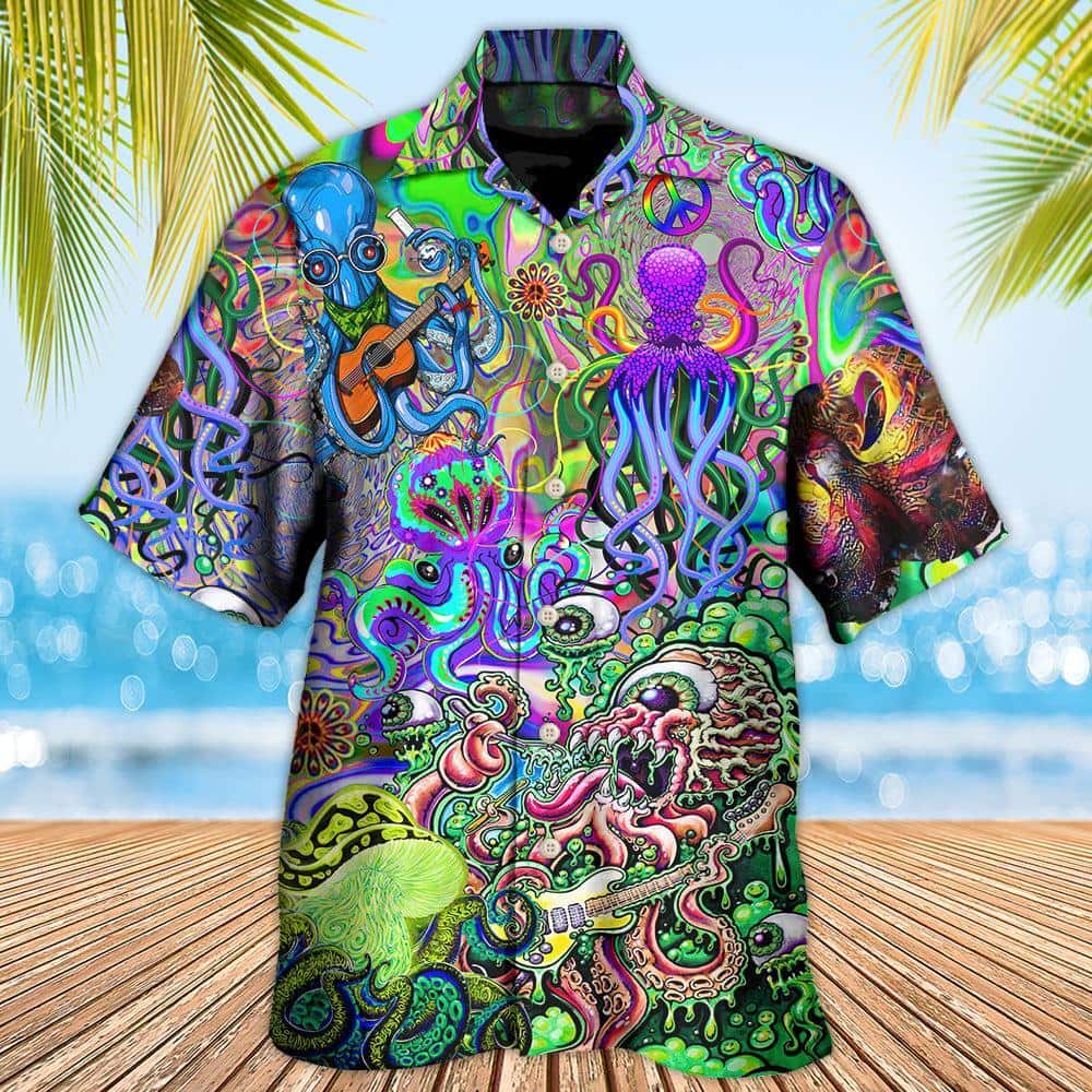 Trending Funny Hawaiian Shirt Octopus Love Music Colorful Ocean Beach Gift Trending Funny Hawaiian Shirt Octopus Love Music Colorful Ocean Beach Gift