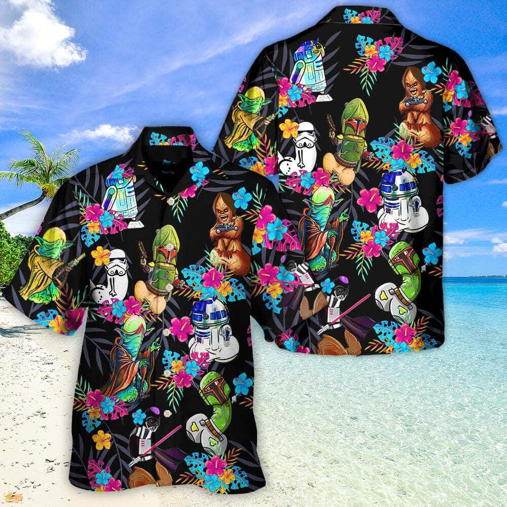 Star Wars Funny Hawaiian Shirt Tropical Neon Colorful Style Gift For Beach Lovers