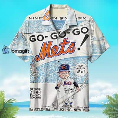 Cool Aloha MLB New York Mets Hawaiian Shirt Go Go Go Gift For Beach Trip Cool Aloha MLB New York Mets Hawaiian Shirt Go Go Go Gift For Beach Trip