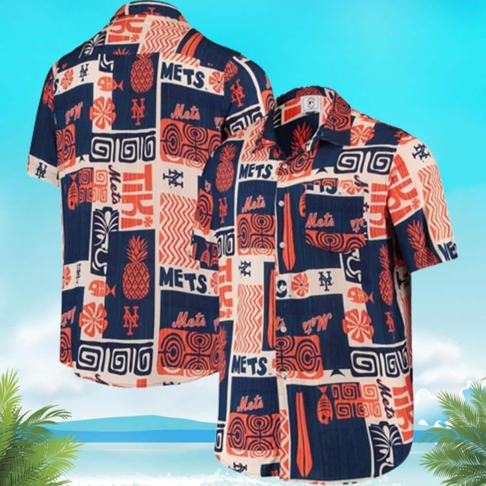 Retro Aloha MLB New York Mets Hawaiian Shirt Beach Gift For Friend