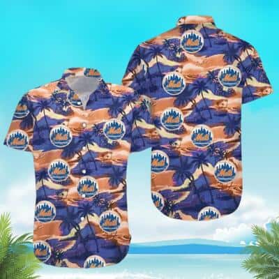 Vintage MLB New York Mets Hawaiian Shirt Palm Trees Summer Holiday Gift Vintage MLB New York Mets Hawaiian Shirt Palm Trees Summer Holiday Gift