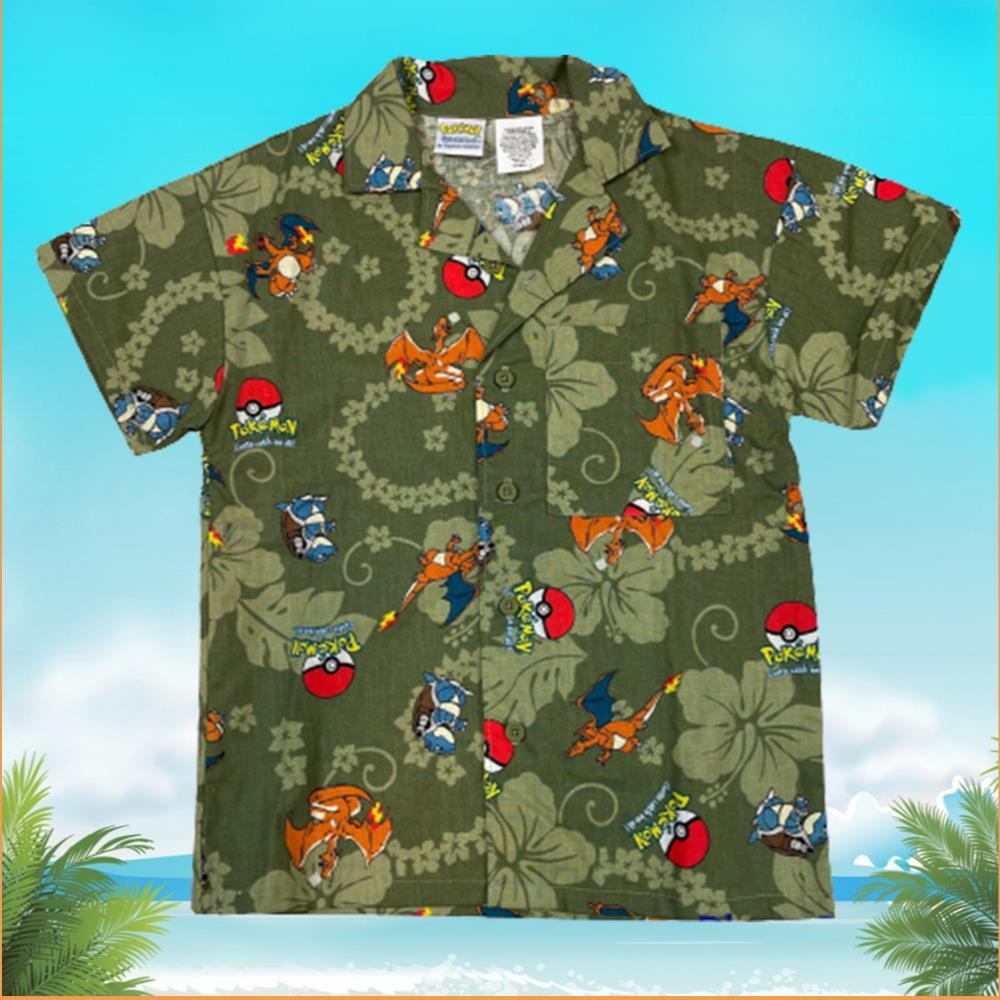 Cool Pokemon Hawaiian Shirt Blastoise Charizard Summer Vacation Gift