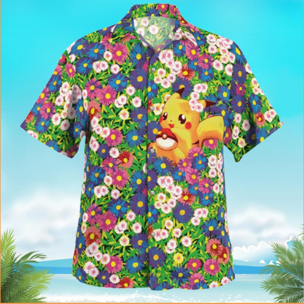 Colorful Pokemon Hawaiian Shirt Flower Beach Gift For Beach Trip