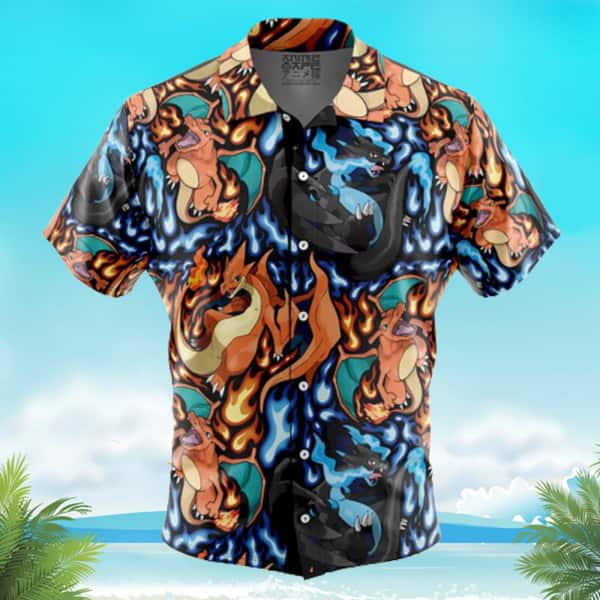 Stylish Pokemon Hawaiian Shirt Charizard Mega Evolution Beach Gift For Best Friend