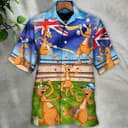 Funny Kangaroo Play Cricket Hawaiian Shirt Gift For Beach Lovers