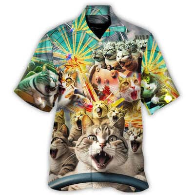 Funny Cat Hawaiian Shirt Gift For Beach Holiday
