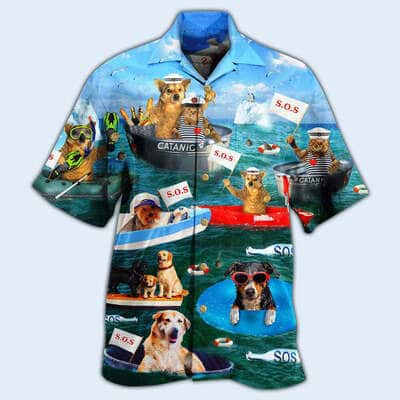 Dogs And Cats Funny Hawaiian Shirt Team Beach Gift For Best Friends