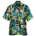 Funny Hawaiian Shirt Cricket Sport Palm Leaves Pattern