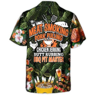 Funny Hawaiian Shirt Meat Smoking Pork Pulling Chicken Jerking Butt Rubbing BBQ Pit Master