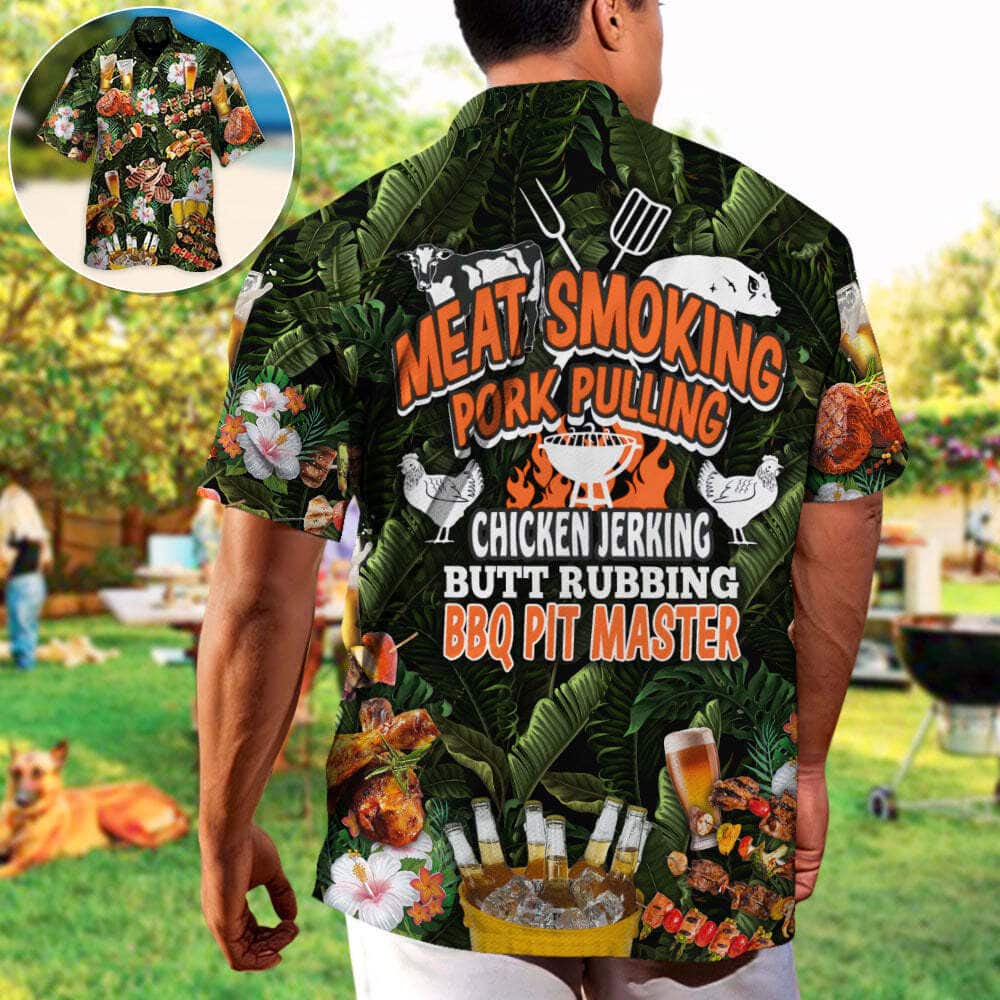 Funny Hawaiian Shirt Meat Smoking Pork Pulling Chicken Jerking Butt Rubbing BBQ Pit Master Funny Hawaiian Shirt Meat Smoking Pork Pulling Chicken Jerking Butt Rubbing BBQ Pit Master