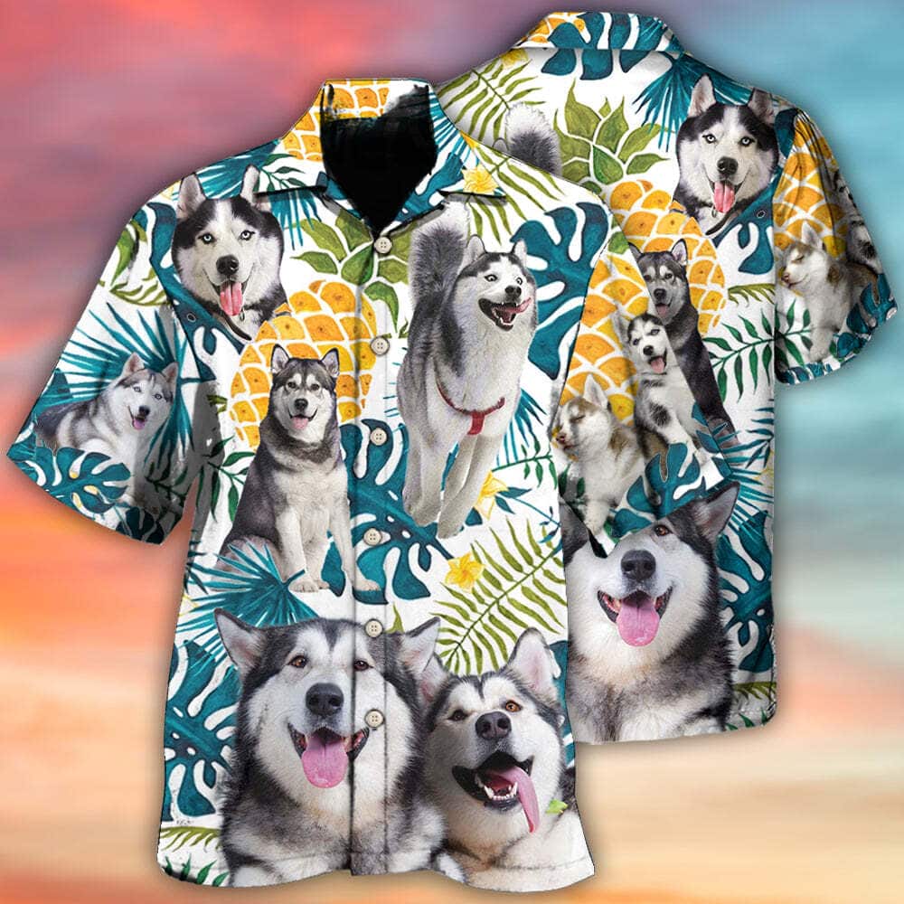 Funny Hawaiian Shirt Husky Tropical Leaf Beach Cute Gift For Dog Lovers Funny Hawaiian Shirt Husky Tropical Leaf Beach Cute Gift For Dog Lovers