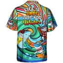 Funny Hawaiian Shirt Shark Surfing Life Is Simple Just Add Water